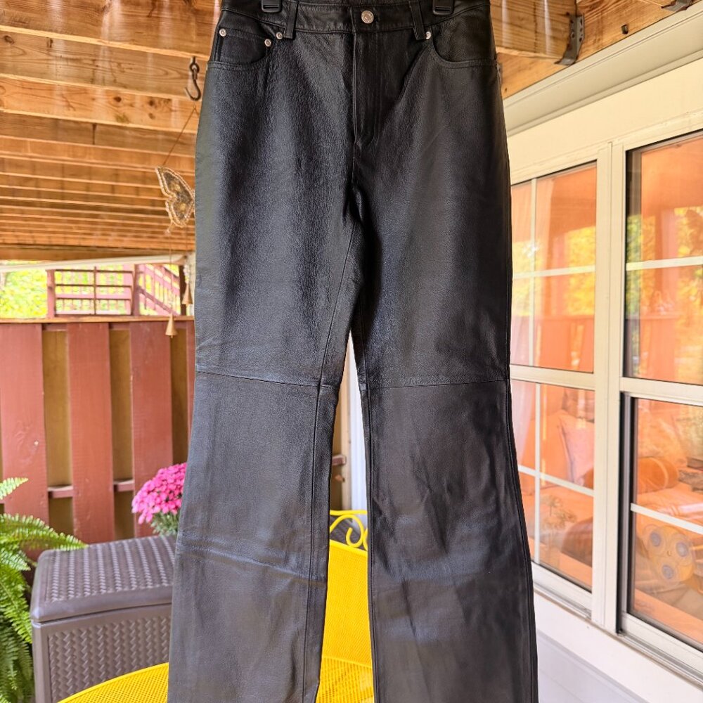 Newport News 100% Leather Flare Pants - Picture 3 of 7